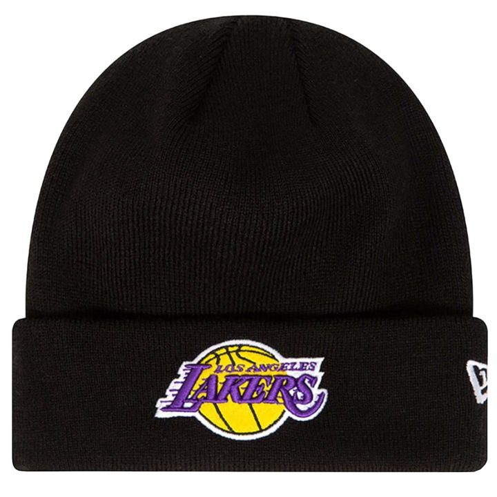 Шапка, New Era Essential Cuff Beanie Шапка Los Angeles Lakers Hat 60348856, Черна, Един размер