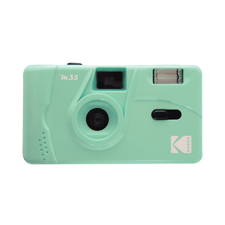 Aparat foto reutilizabil Kodak M35 cu film de 35mm, blitz incorporat, Verde menta