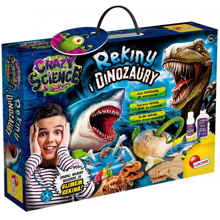 Set educational dinozaur, Lisciani, Multicolor, 7 ani+