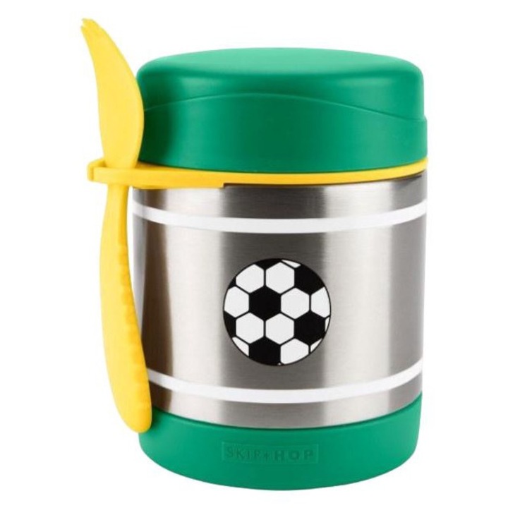 Set termos + lingurita bebe Spark Style, Skip Hop, Inox, 3 ani +, 325 ml, Multicolor