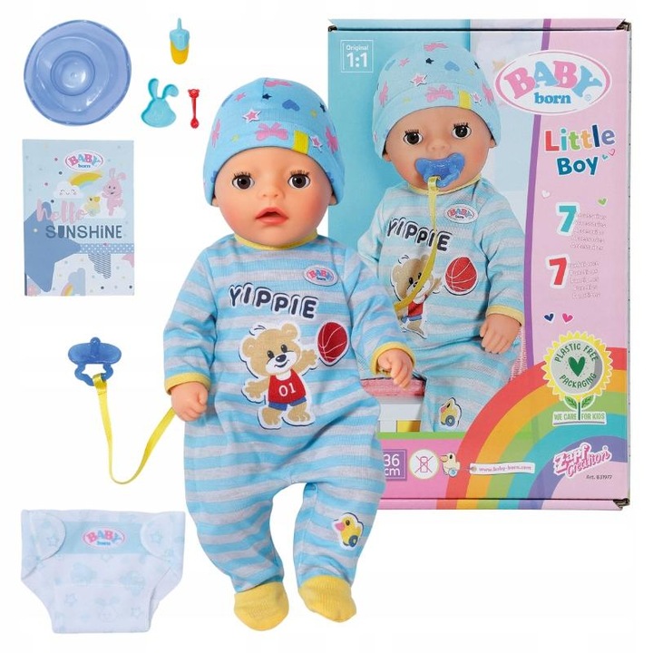 Papusa Baby Born baiat, Zapf, 36cm, Multicolor