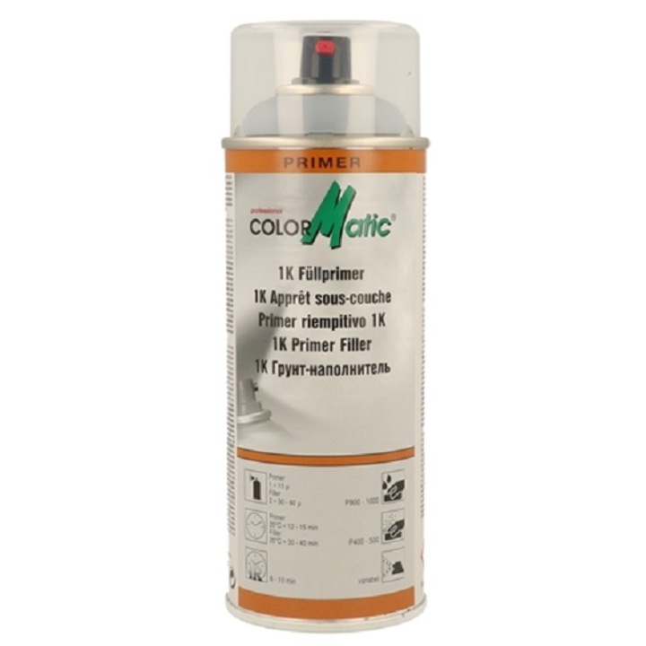 Spray grund Colormatic1K Primer Filler Grey, gri, 400 ml