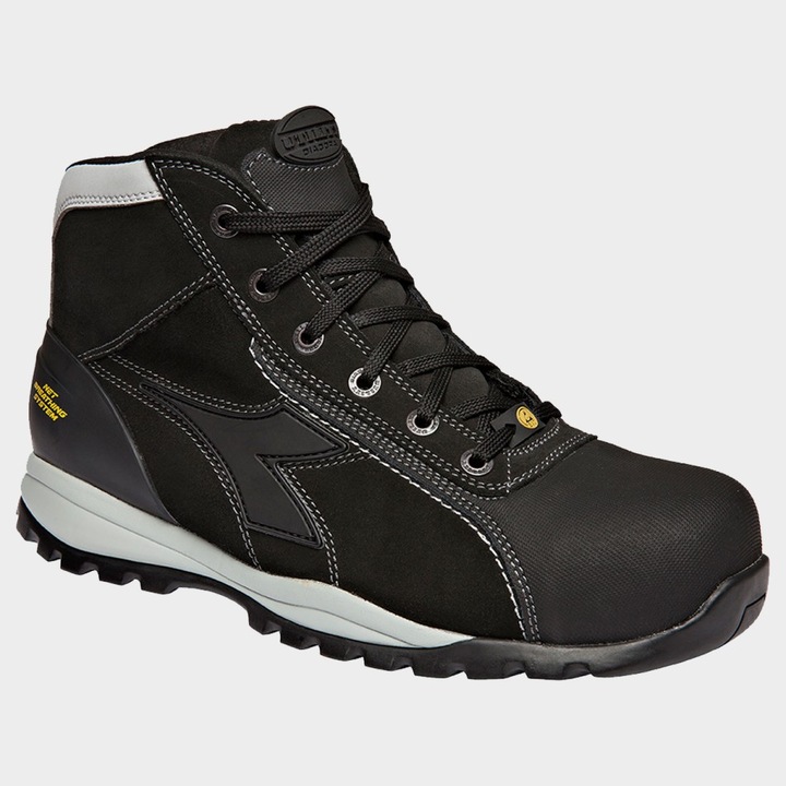 Pantofi de lucru, Diadora, Piele naturala, Glove Tech Hi Pro S3 SRA HRO ESD, Negru, 44