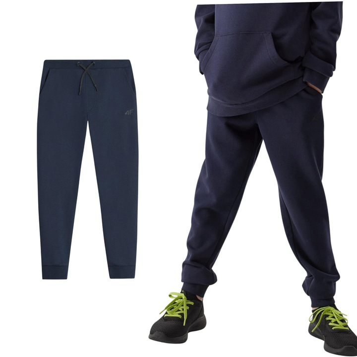 Gyerek 4F pamut sotetkek melegitonadrag, Tengerészkék