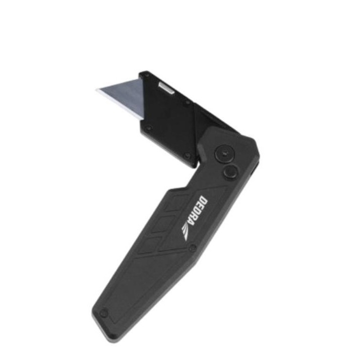 Cutit pliabil, Dedra, Lama trapezoidala, Inox, Negru