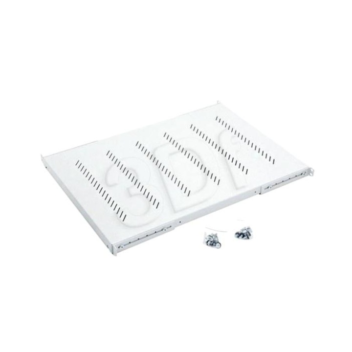 Fém doboztálca, TRITON, 19" 1U/450mm, Fehér
