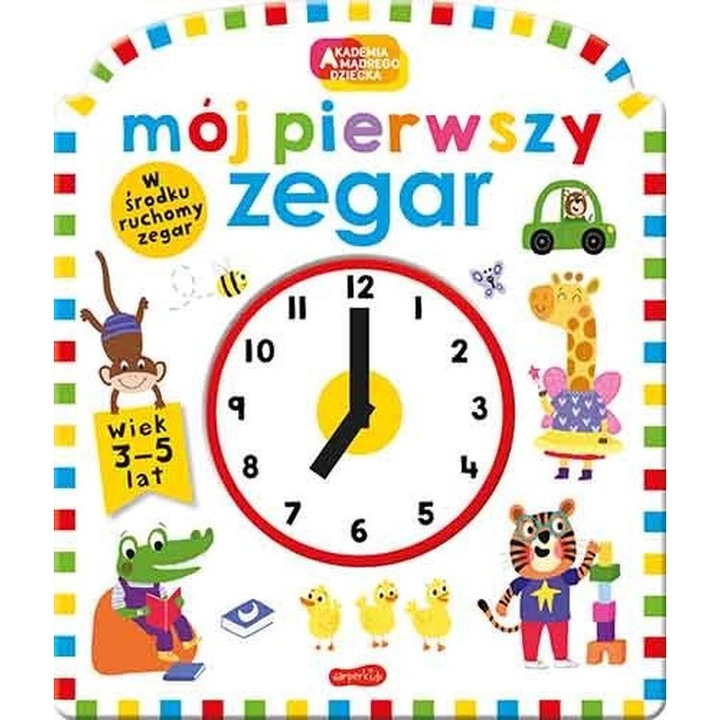 Интерактивна книжка за деца, HarperKids, My First Clock, полски език, 3-9 години