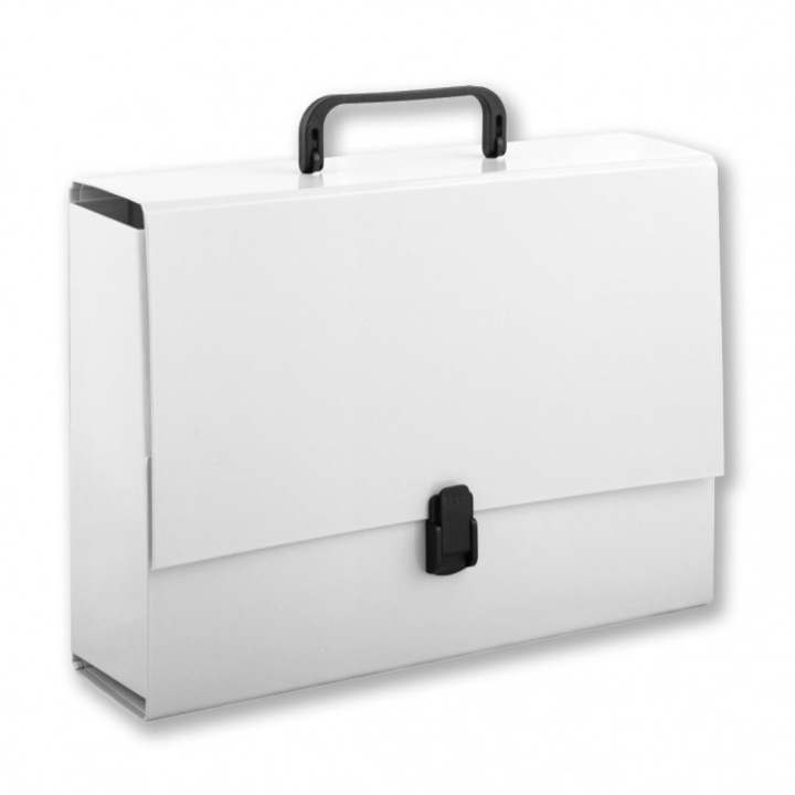 Mapa cu maner, Penmate, Carton, 32x23,5 cm, Alb