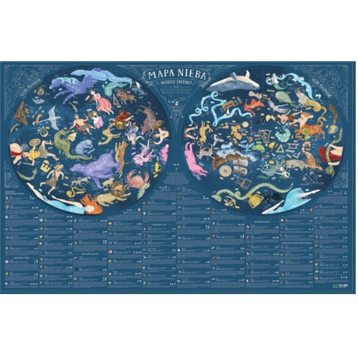 Harta de birou pentru copii, Artglob, cu 2 fete, Multicolor