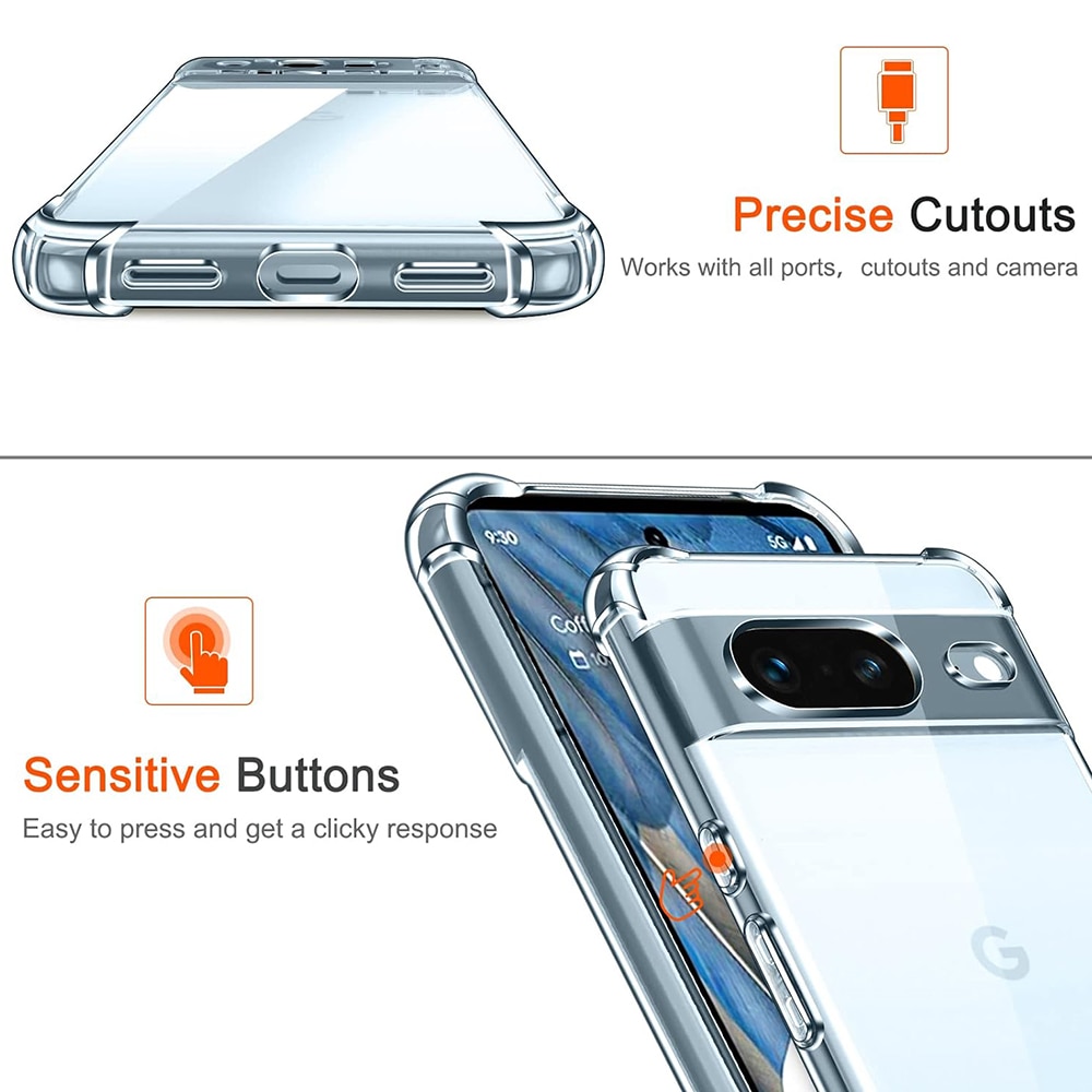 Husa antisoc pentru Google Pixel 7, Shockproof Silicone, transparent