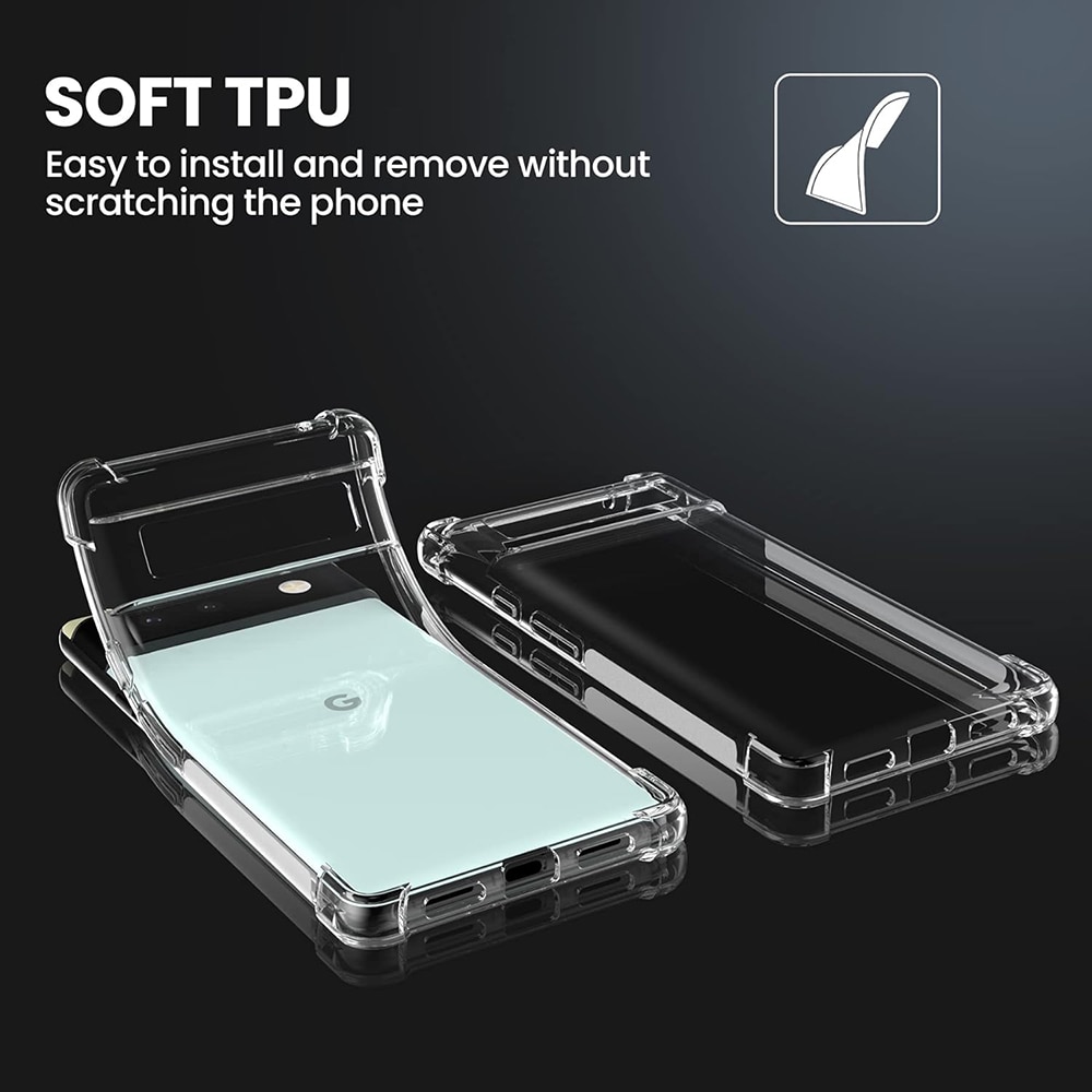 Husa antisoc pentru Google Pixel 6 Pro, Accesorio Shockproof Silicone, Transparenta