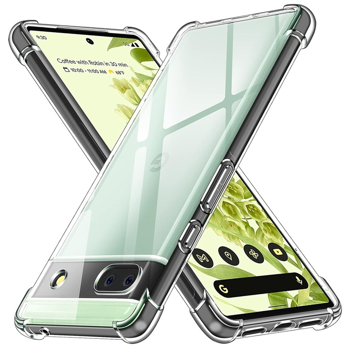 Противоударно покритие, съвместимо с google pixel 6a, pro airbag, прозрачно