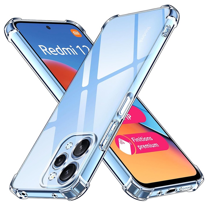 Xiaomi Redmi 12 4G / 12 5G Daden® átlátszó szilikon burkolat, kameravédelem, ütésálló, átlátszó