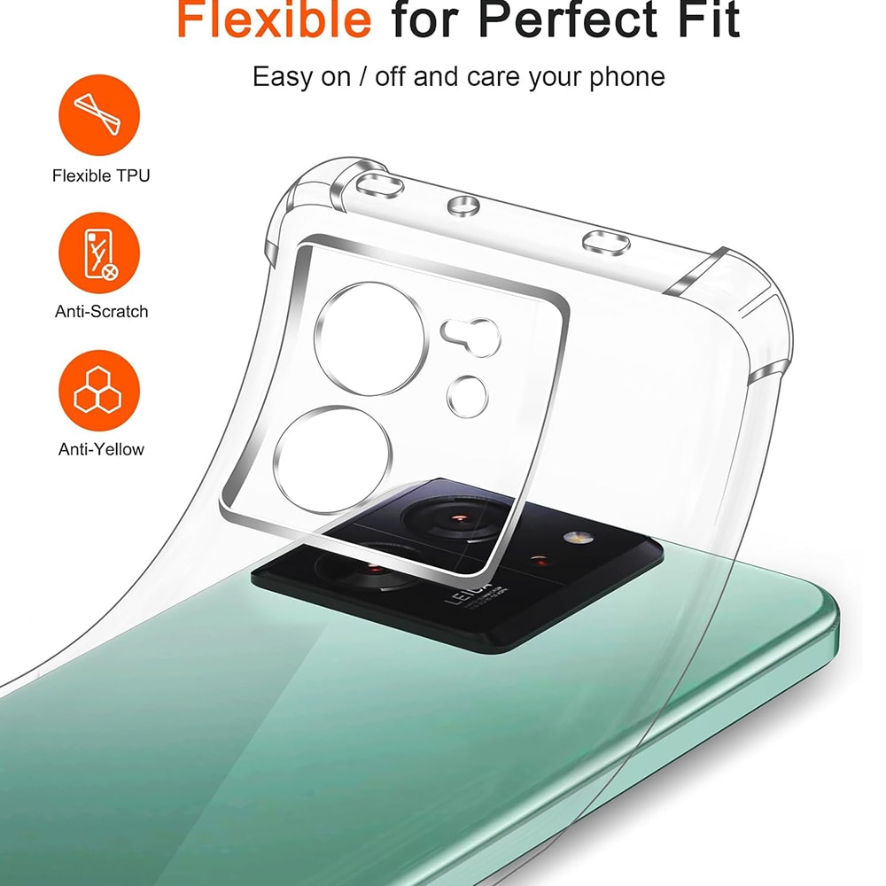 Husa protectie Mat-Tech compatibila cu Xiaomi 13T / 13T Pro, Protectie Camera, Colturi anti-soc, Decupaje Precise, Rezistenta la impact, Margini ridicate pentru protectia ecranului, Transparenta