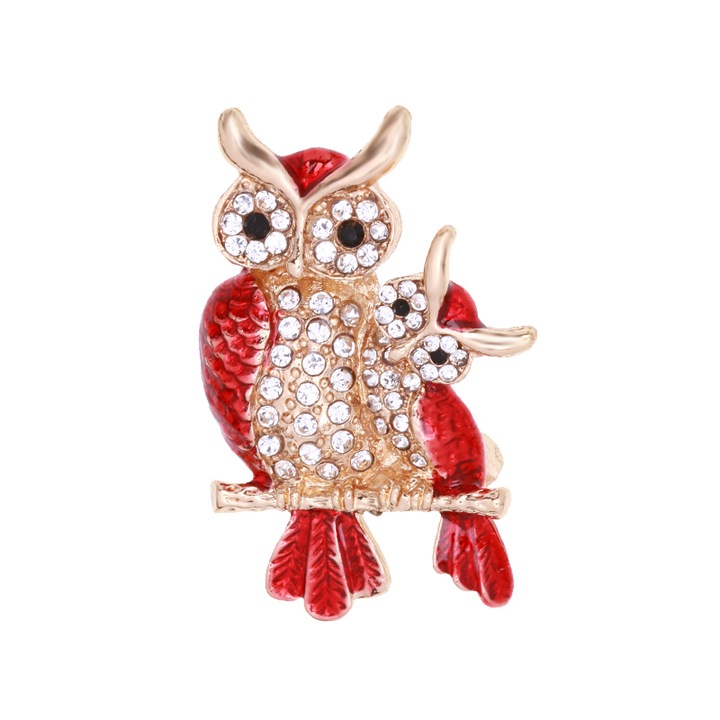 Martisor Brosa Bufnita Mama cu Puiul Ei