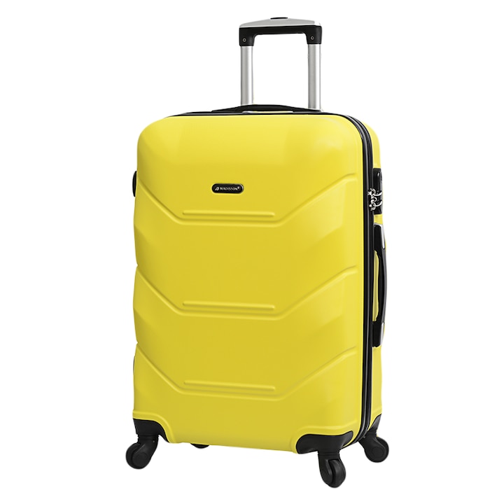 Куфар Madisson SW32303, Среден, ABS, С 4 колела, 67 cm, Жълт