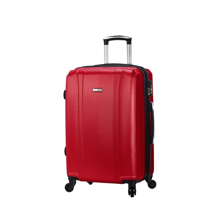 Куфар Madisson SW03504, за ръчен багаж, ABS, С 4 колела, 55 cm, Червен