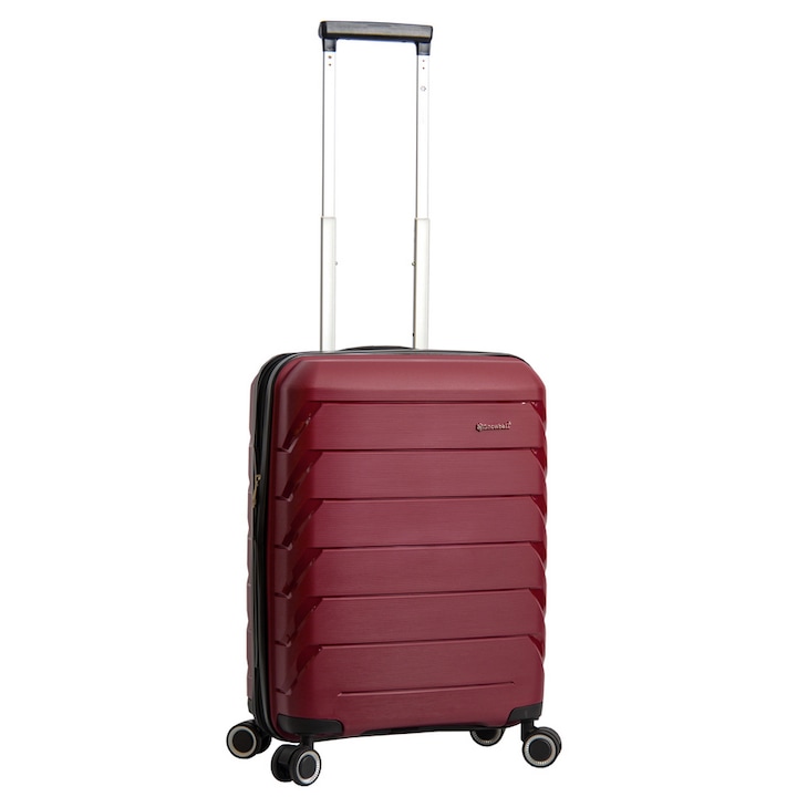 Куфар Snowball SW33603, за ръчен багаж, Полипропилен, TSA код, Разтегателен, с 4 колела, 55 cm, Бордо