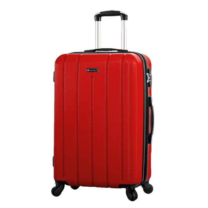 Куфар Madisson SW23103, Голям, Разтегателен, ABS, с 4 колела, 77 cm, Червен