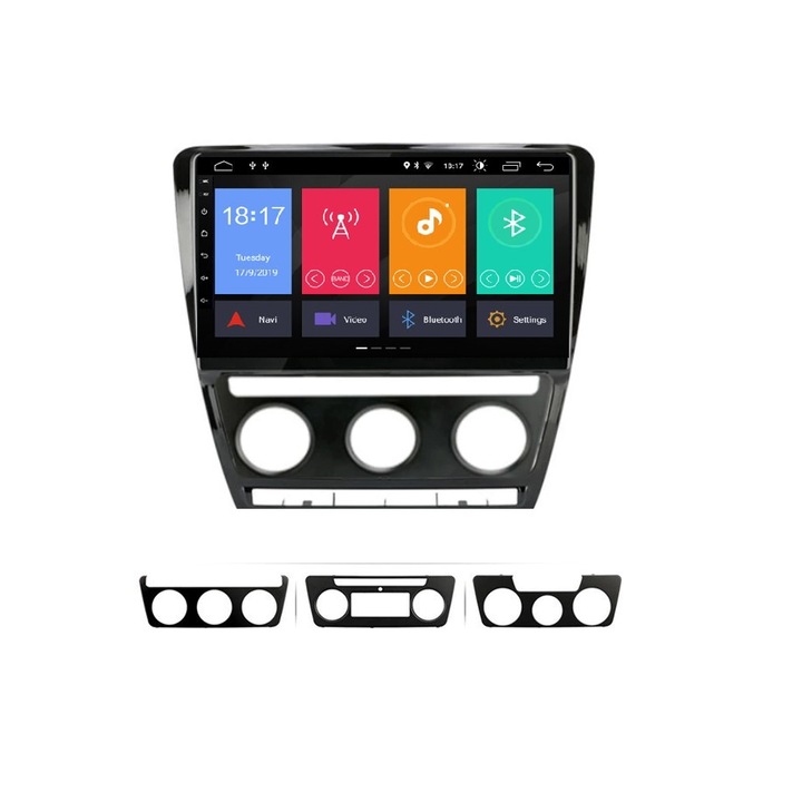 Multimédia navigációval ZT, SKODA OCTAVIA 2 2007-2014-hez - 10'' / GLOSS BLACK / 8+6+64, 9064