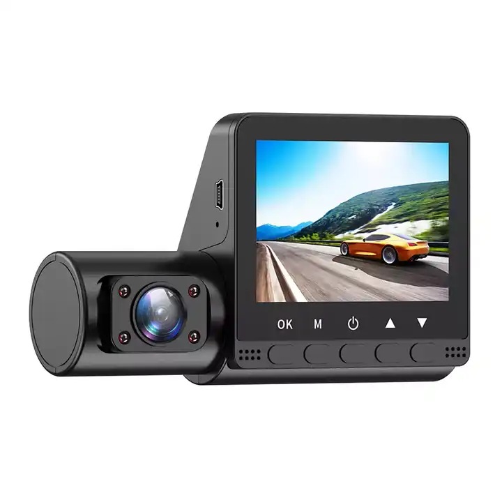Camera auto OCVITEH ® C4 camera frontala + interior+ marsarier display 3 inch full HD card 64 GB inclus
