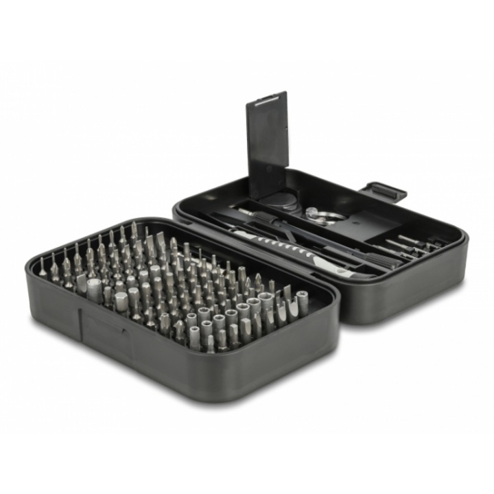 Комплект отвертки DeLock 64167, 130 части, S2, Калъф