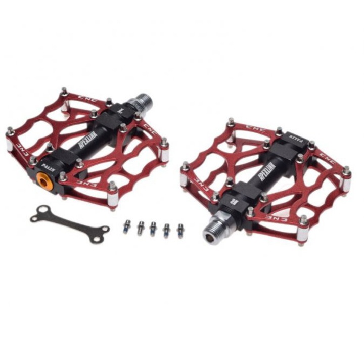 Set 2 pedale din aluminiu, filet 9/16, culoare rosu, WMX