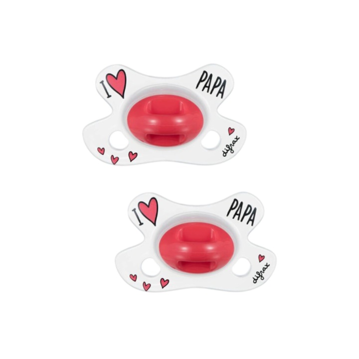 Комплект 2 залъгалки Difrax 0-6 месеца I Love Papa