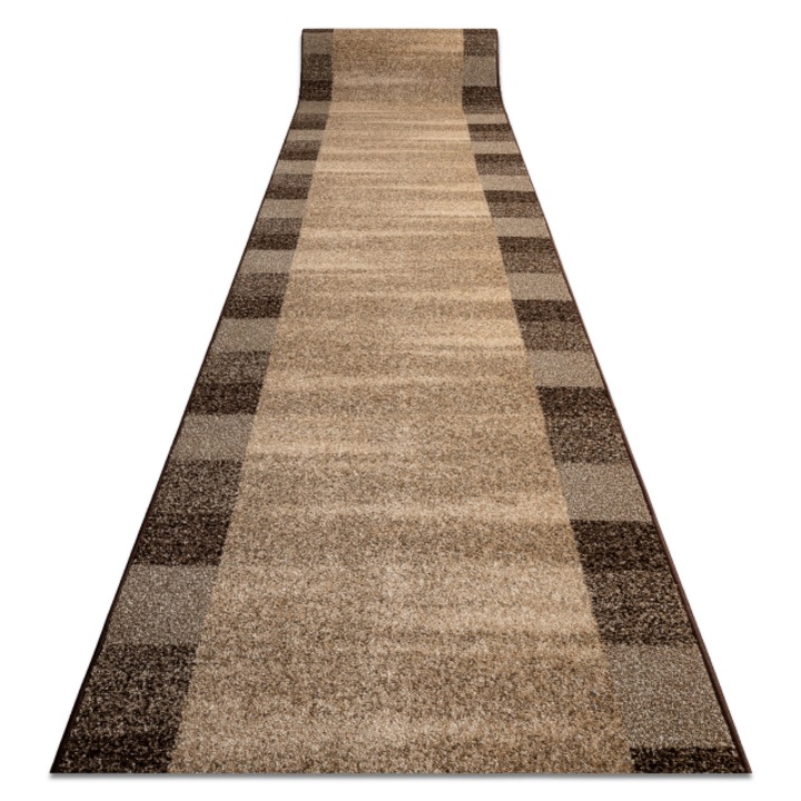 Dywany Łuszczów Futó szőnyeg Karmel Etna keret, homok - dió 100cm, 100x850 cm