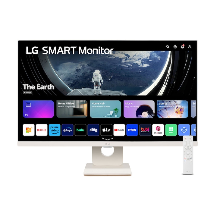 LG 27SR50F-W Smart Monitor 27"; IPS; 16:9; 1920x1080; 14ms; 250cd; HDMI, USB, Bluetooth, Hangsz., HDR, webOS, Airplay
