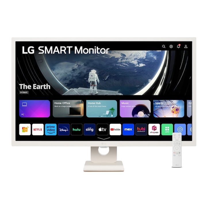 LG 32SR50F-W Smart Monitor 32"; IPS; 16:9; 1920x1080; 8ms; 250cd; HDMI, USB, Bluetooth, Hangsz., HDR, webOS, Airplay