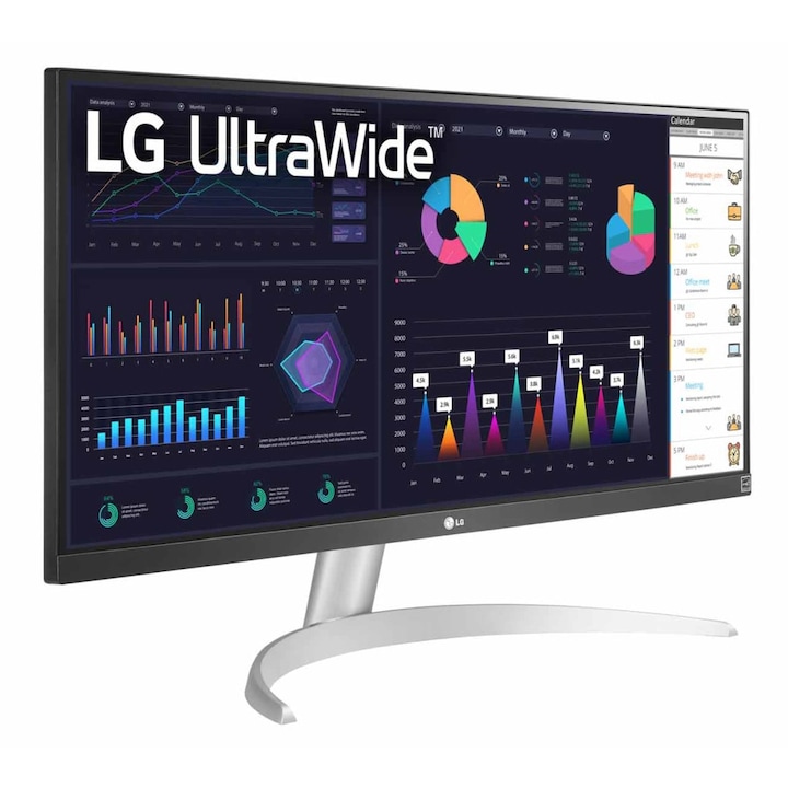 LG 29WQ600-W Monitor 29"; IPS; 21:9; 2560x1080; 5ms; 250cd; 100Hz, HDMI; DP; USB-C, Speaker; HDR10; FreeSync, sRGB99%