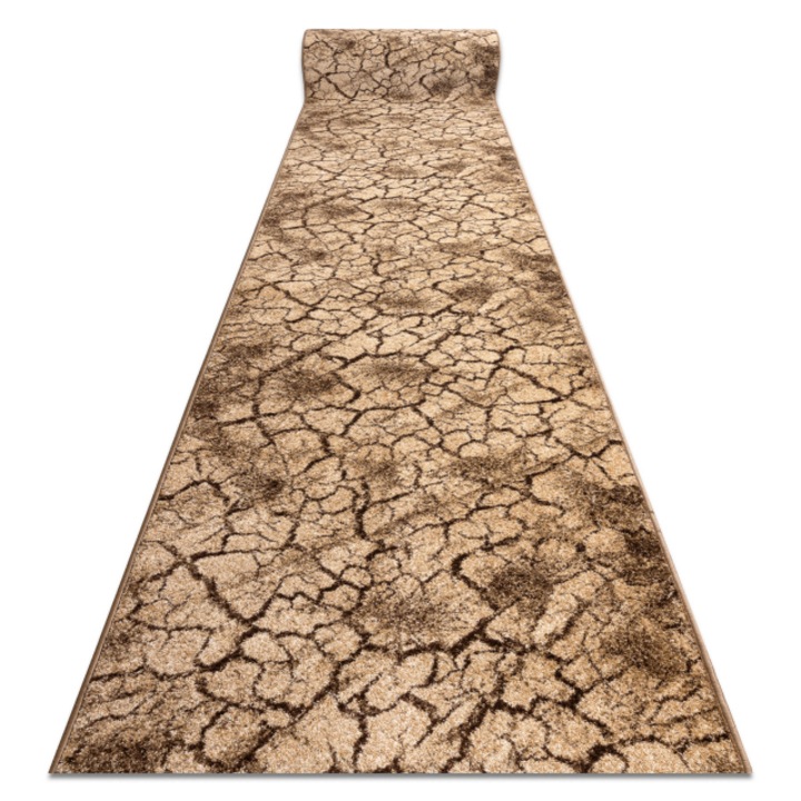 Dywany Łuszczów Futó szőnyeg Karmel Terra repedezett talaj - dió 100cm, 100x850 cm
