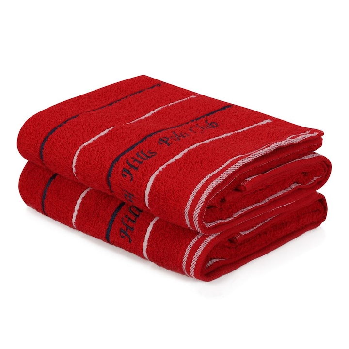 Комплект 2 кърпи 50х90см, 100% памук, Beverly Hills Polo Club, 407 Red