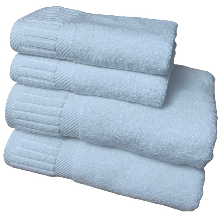 Prémium törölközőkészlet 750 g/m2, Hotel Super Lux Line, 4 db, 100% pamut, fehér