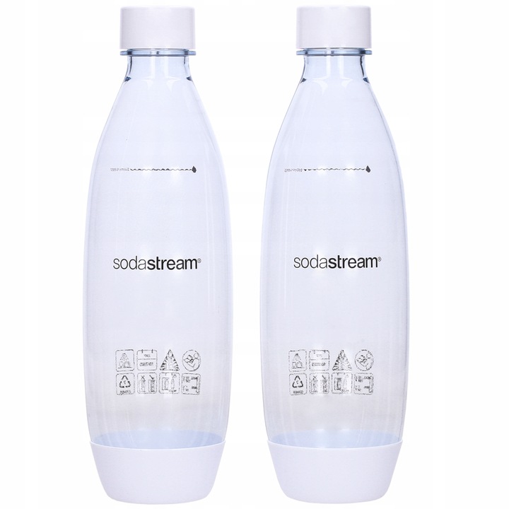 Комплект от 2 бутилки, Sodastream, Tritan, 1 л, бяло/прозрачно
