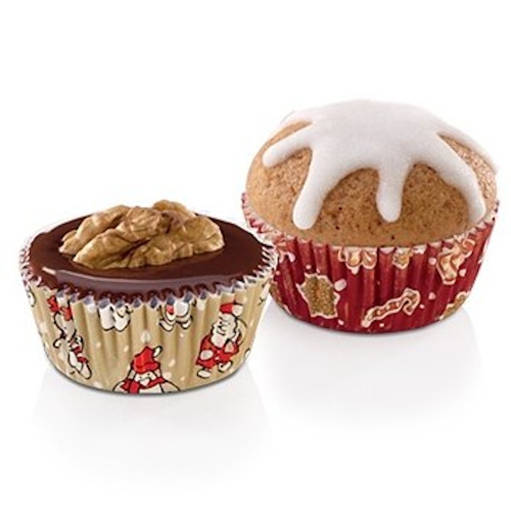 TESCOMA Delicia X-mas 100 buc rosu - pahare hartie / cupe briose