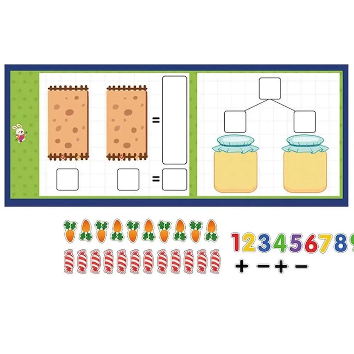 Табла SeLeSe Early Mathematics, за деца, игра Събиране и изваждане с магнитни числа и дървени аксесоари