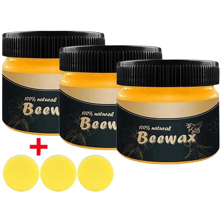 Méhviasz emulziós készlet, Bútorokhoz, 3 Üveg