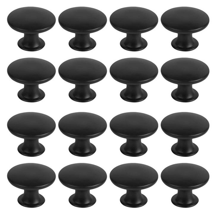 Set 16 manere mobila, Aliaj de zinc, 30mm, Negru