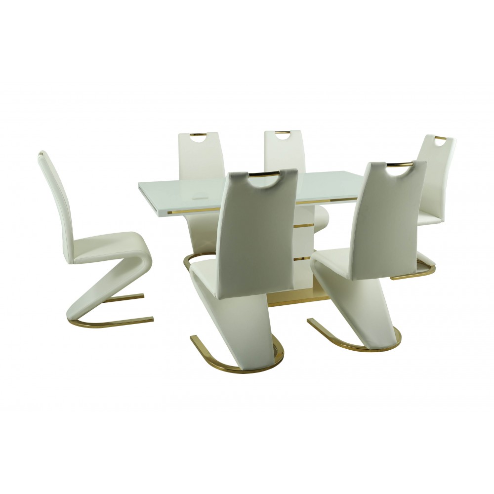 Set masa DA1128G + 6 SCAUNE DA2626G, 160x90x75 cm - eMAG.ro