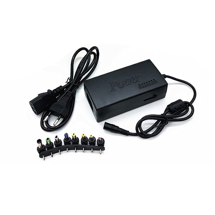 Мултифункционално захранващо зарядно устройство, SIHOiSi, 96W, 8 DC щепсела, черно
