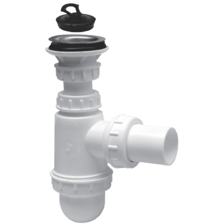 Голям пластмасов сифон за мивка 1"1/2".