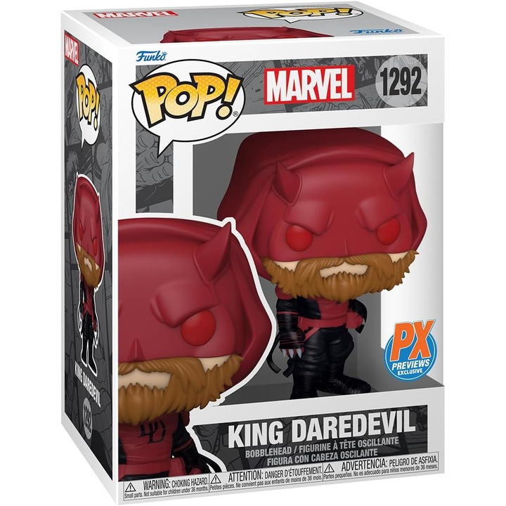 Фигурка Pop! Marvel - King Daredevil, Червен, 15,9 см