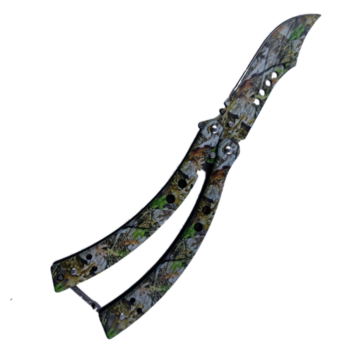 Briceag Fluture cu Tais, Model Frunza, Curbat, Deschidere Manuala, 22 cm, Multicolor, Dalimag