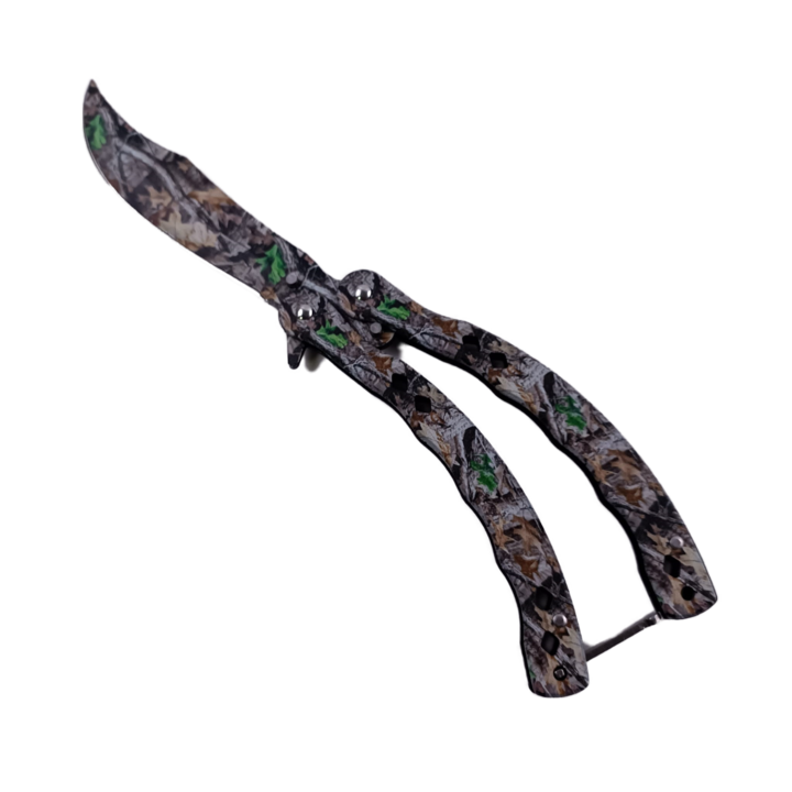 Briceag Fluture cu Tais, Model Toamna, Deschidere Manuala, Otel, Curbat, 22 cm, Multicolor, Dalimag