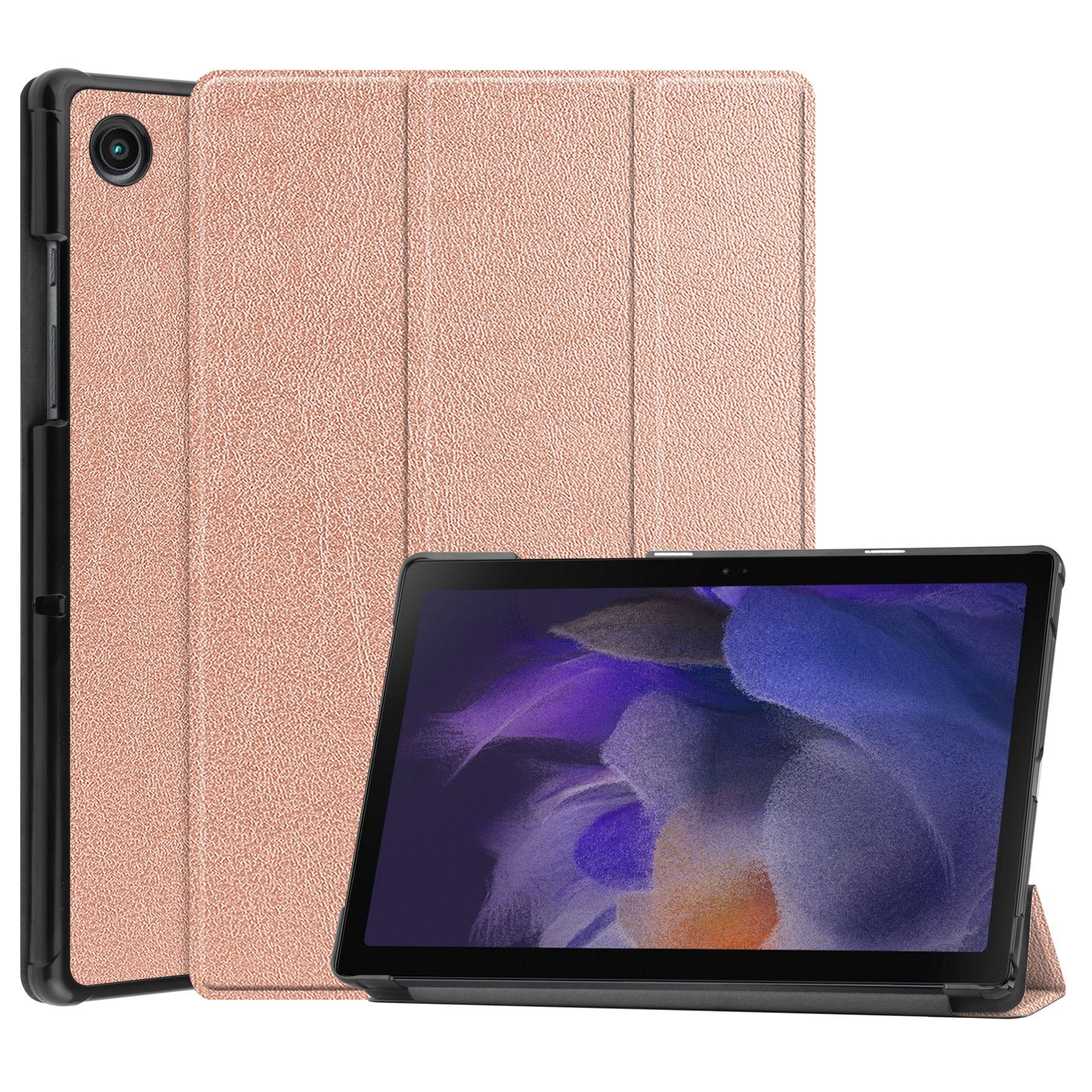 Husa tableta, Lecheng®, Functie sleep/wake-up, Compatibil cu Samsung Tab A8 10.5 inch (2022) SM-X200 / X205 / X207, Auriu rose