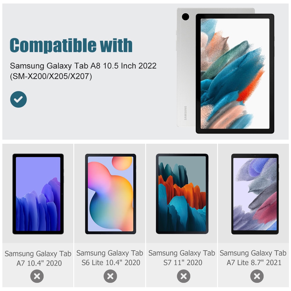 Husa tableta, Lecheng®, Functie sleep/wake-up, Compatibil cu Samsung Tab A8 10.5 inch (2022) SM-X200 / X205 / X207, Auriu rose