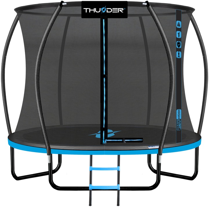 Детски градински батут, THUNDER, Inside-Ultra, 10FT, 305cm, черен/син, вътрешна мрежа