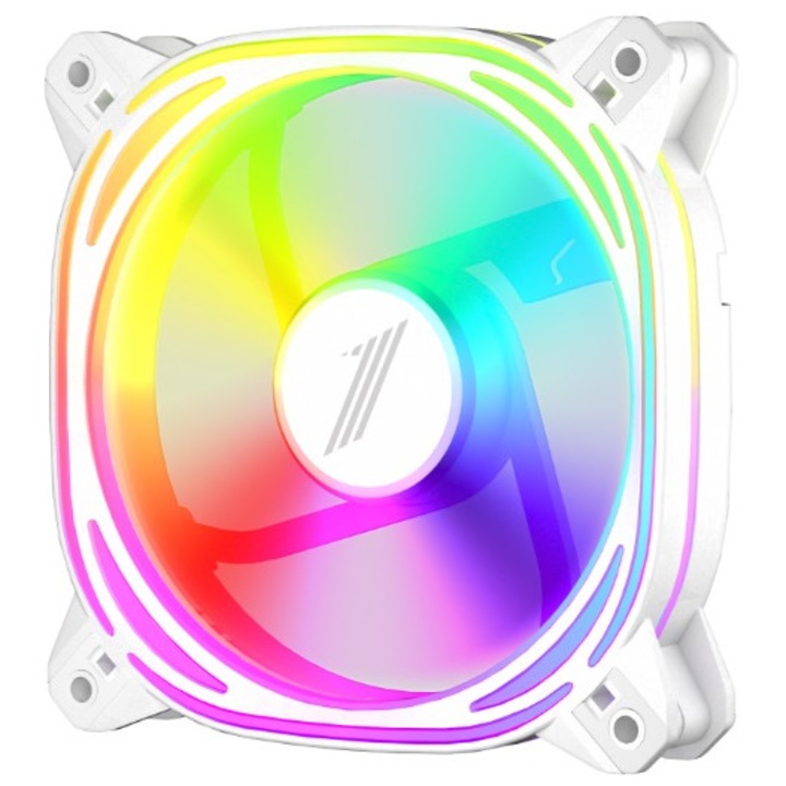 Ventilator carcasa 1stPlayer aRGB FB-W, 120x120x25 mm silent, rulment hidraulic, conector 5 pini, alb